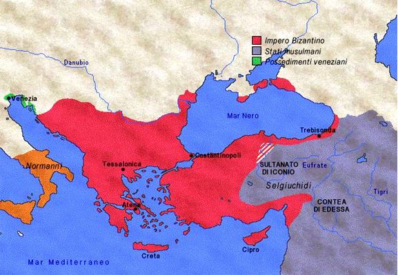 Territori dell'Impero d'Oriente al tempo degli Angeli